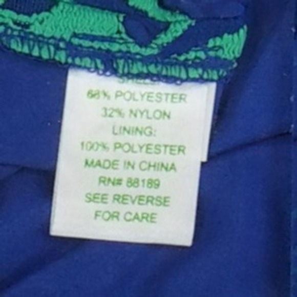 Lilly Pulitzer Women's Size 6 Green Blue Floral Lace Sheath Dress 3/4 Sleeve - Picture 6 of 8